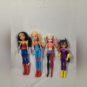 DC Super Hero Girls Dolls Lot wonder woman, supergirl, batgirl Harley Quinn